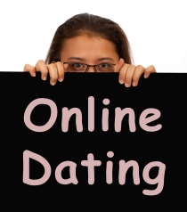 Online Dating Sign Showing Romance